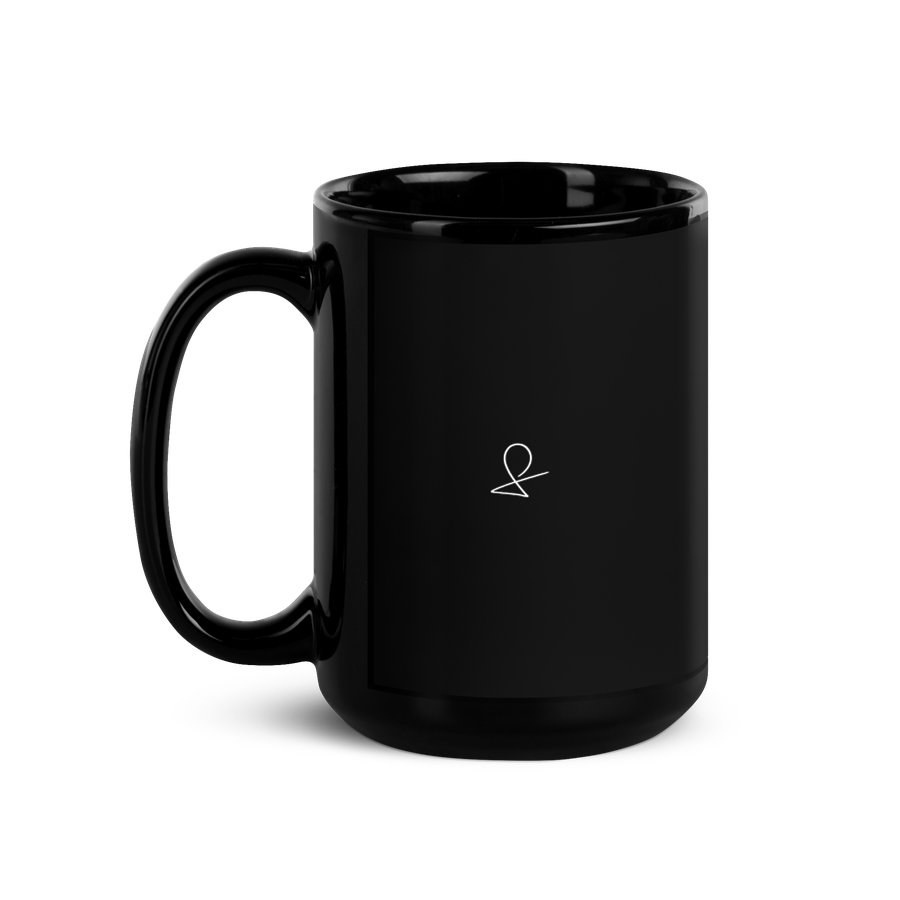 FRE3BRD Black Glossy Mug — back